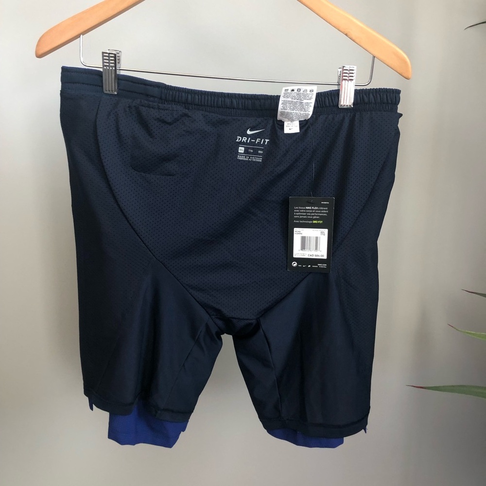 Nike Men's Royal Blue Athletic Shorts with White Swoosh - Picture 3 of 5
